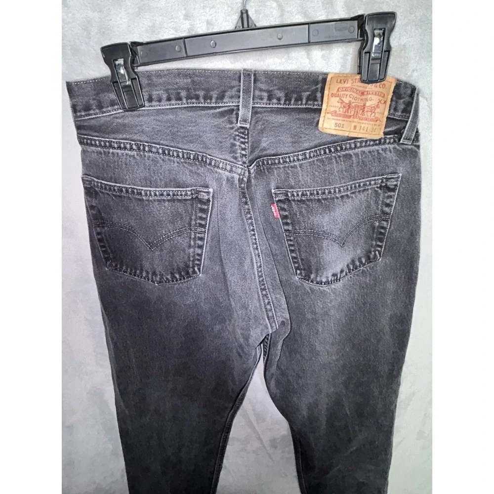 Vintage Levis 501 Jeans Men's 32x32 (Tag 34x34) Black Button Fly Made In USA